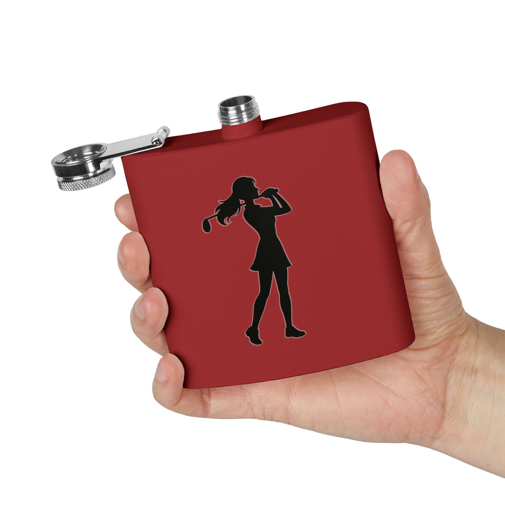 Golf Gal Silhoette Sleek Stainless Steel Flask