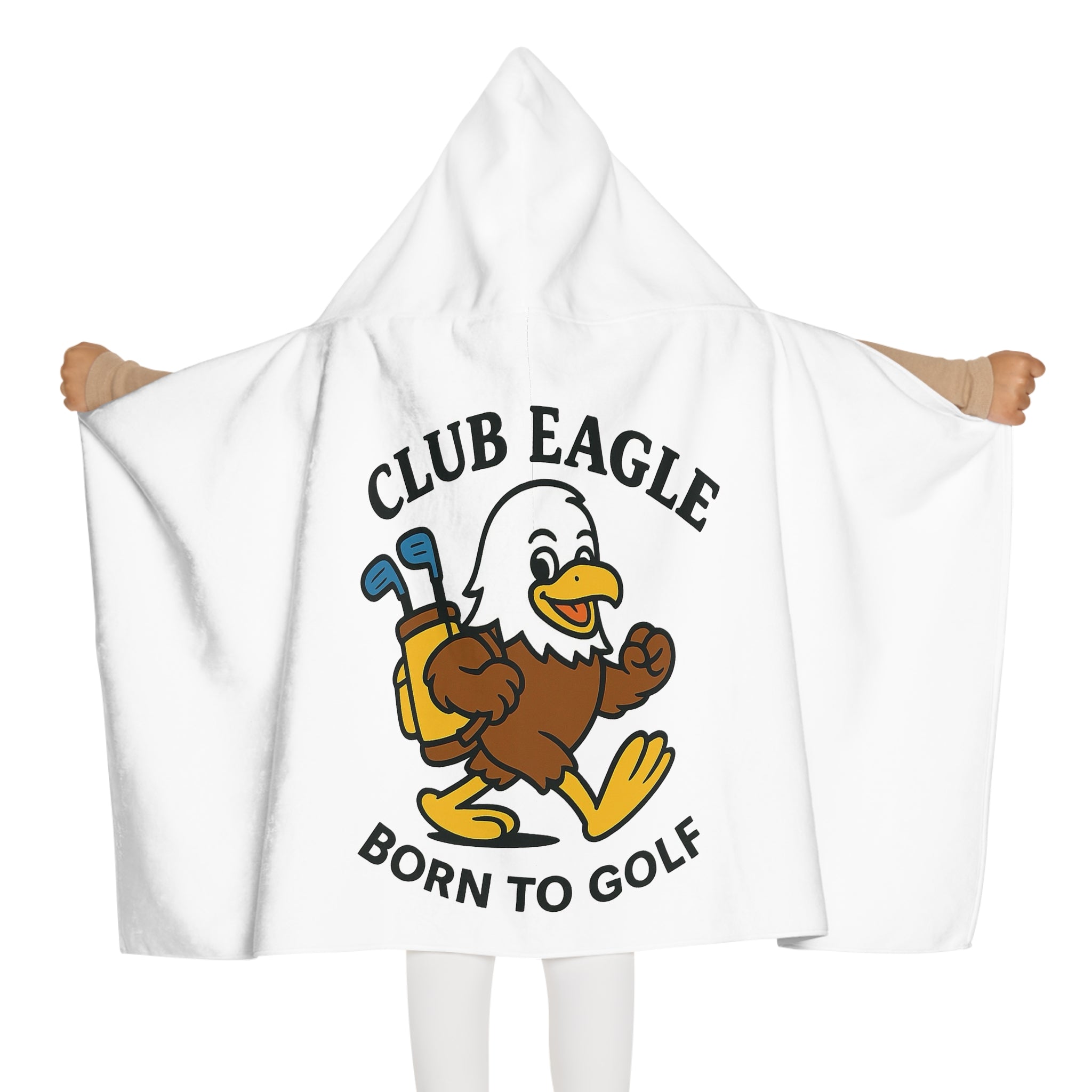 Club Eagle Born To Golf Kids Hooded Towel/ Beach Cover-Up