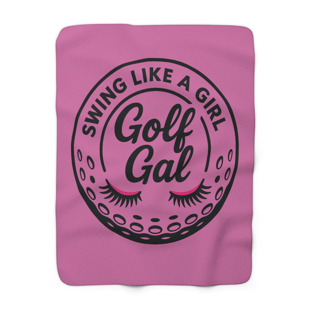 Swing Like A Girl Logo Sherpa Fleece Blanket