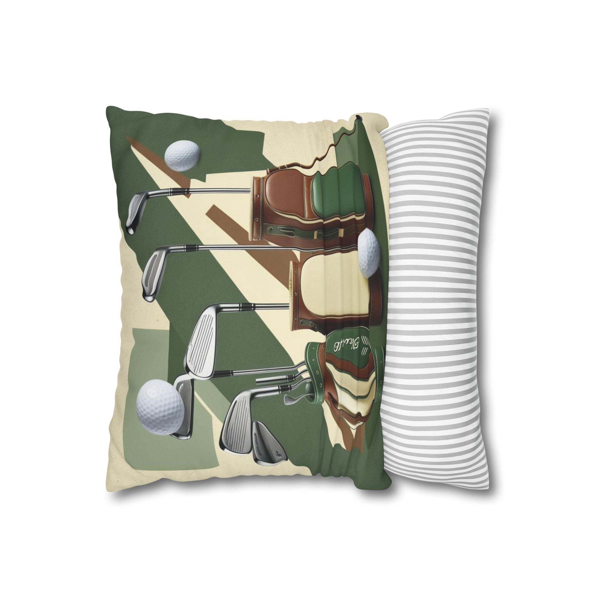 retro golf equipment Canvas Pillow cover