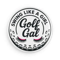 Swing Like a Girl Golf Gal Button Magnet