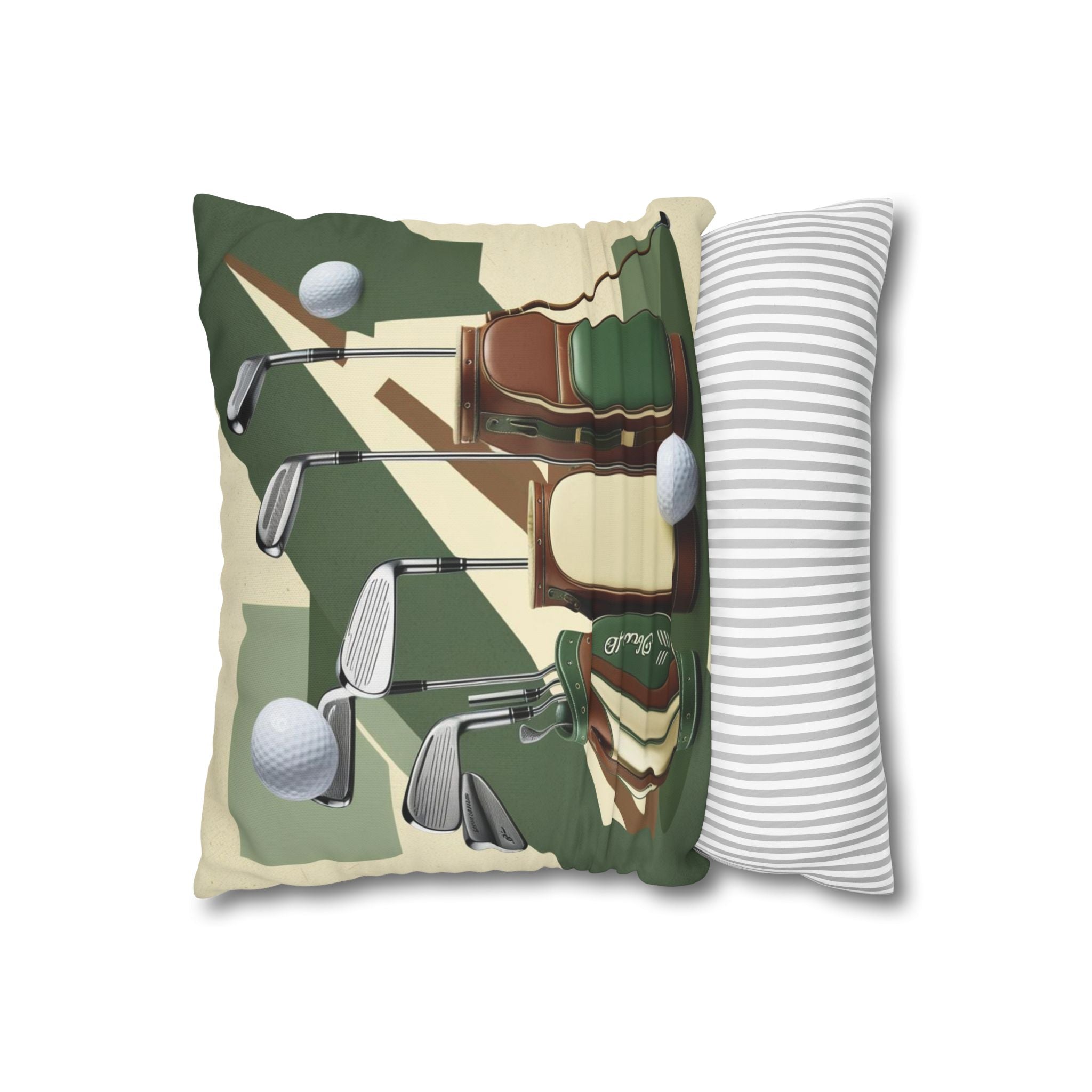retro golf equipment Canvas Pillow cover