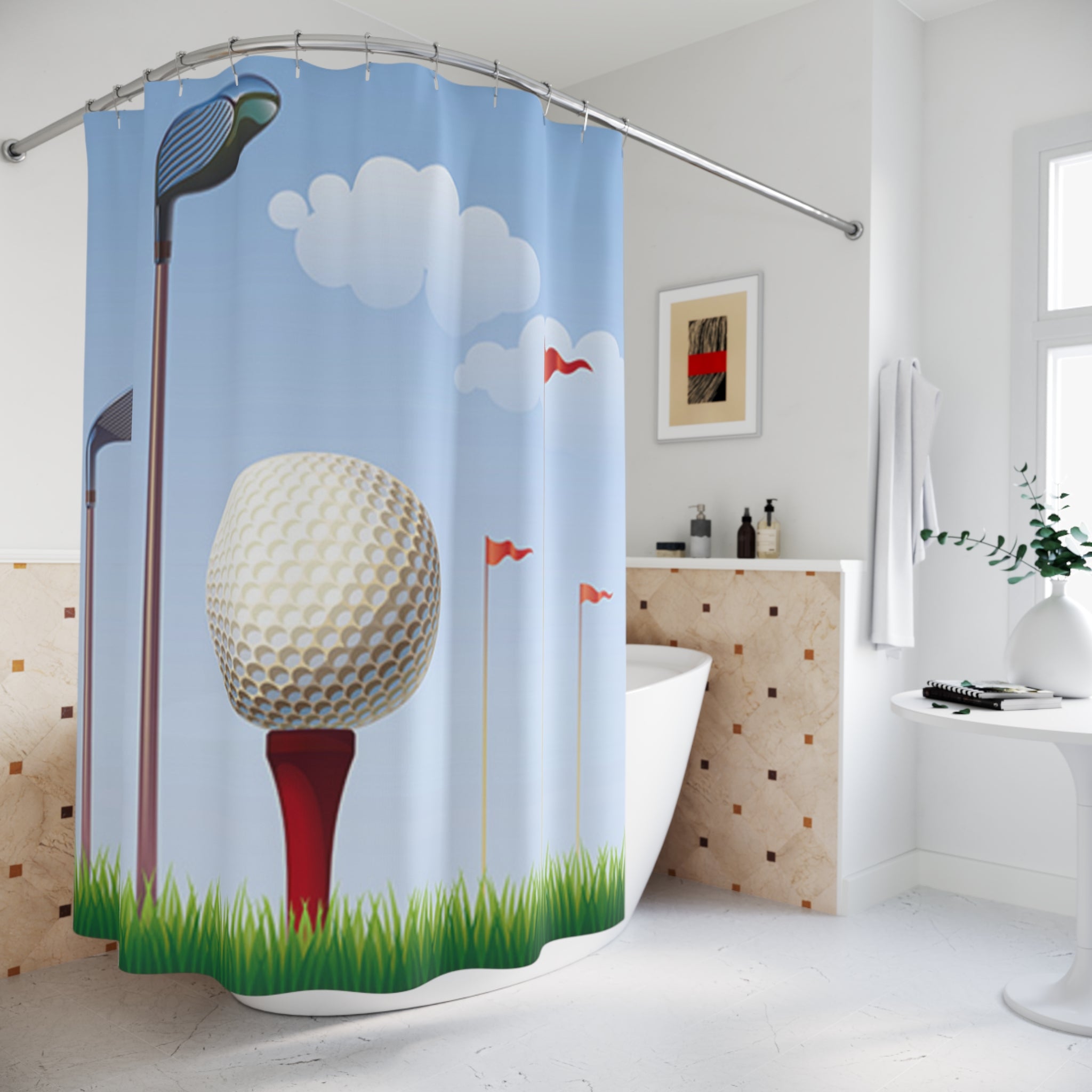 golf scene Shower Curtains